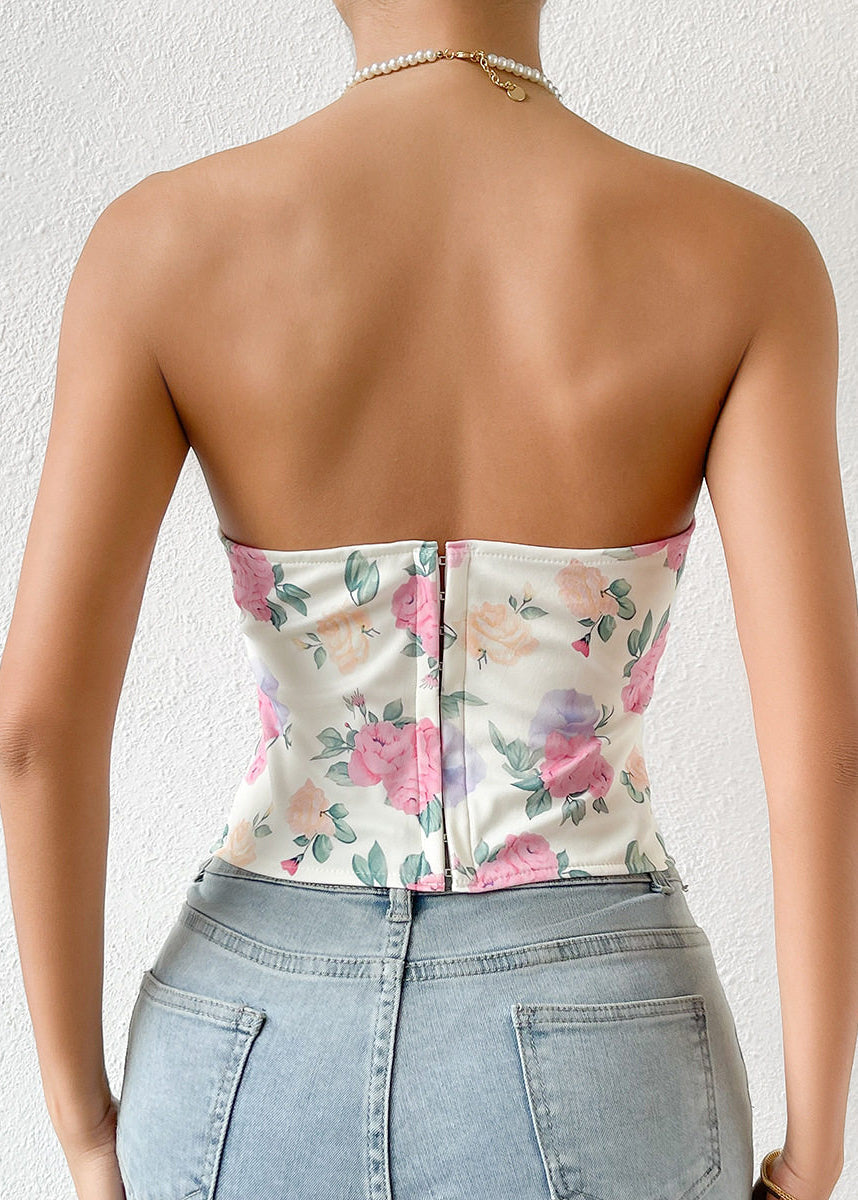 Dames Tanktop Strapless Met Print Zomerse Stijl 4