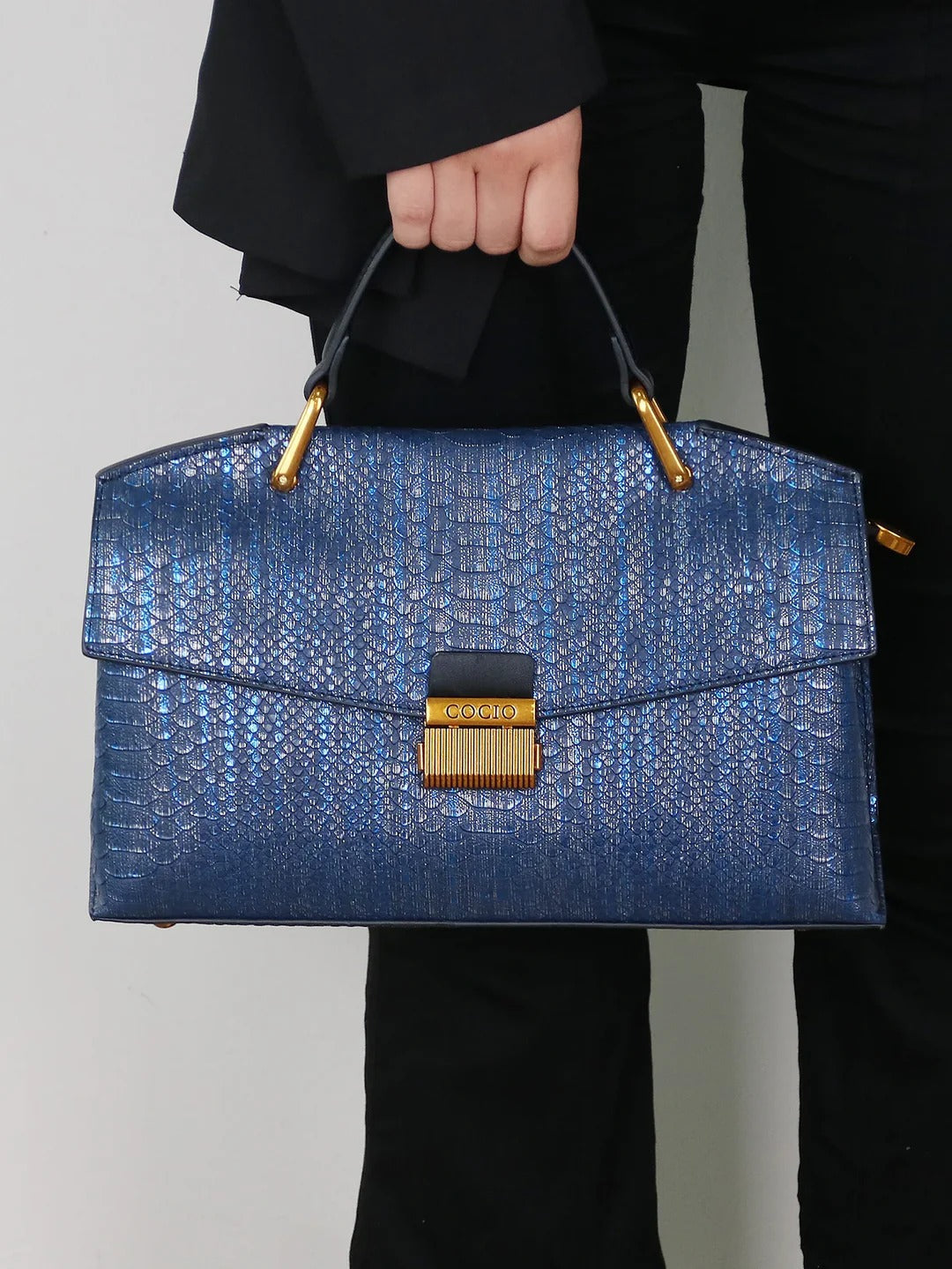 Dames Tas Boxed Platform Slangenprint 0