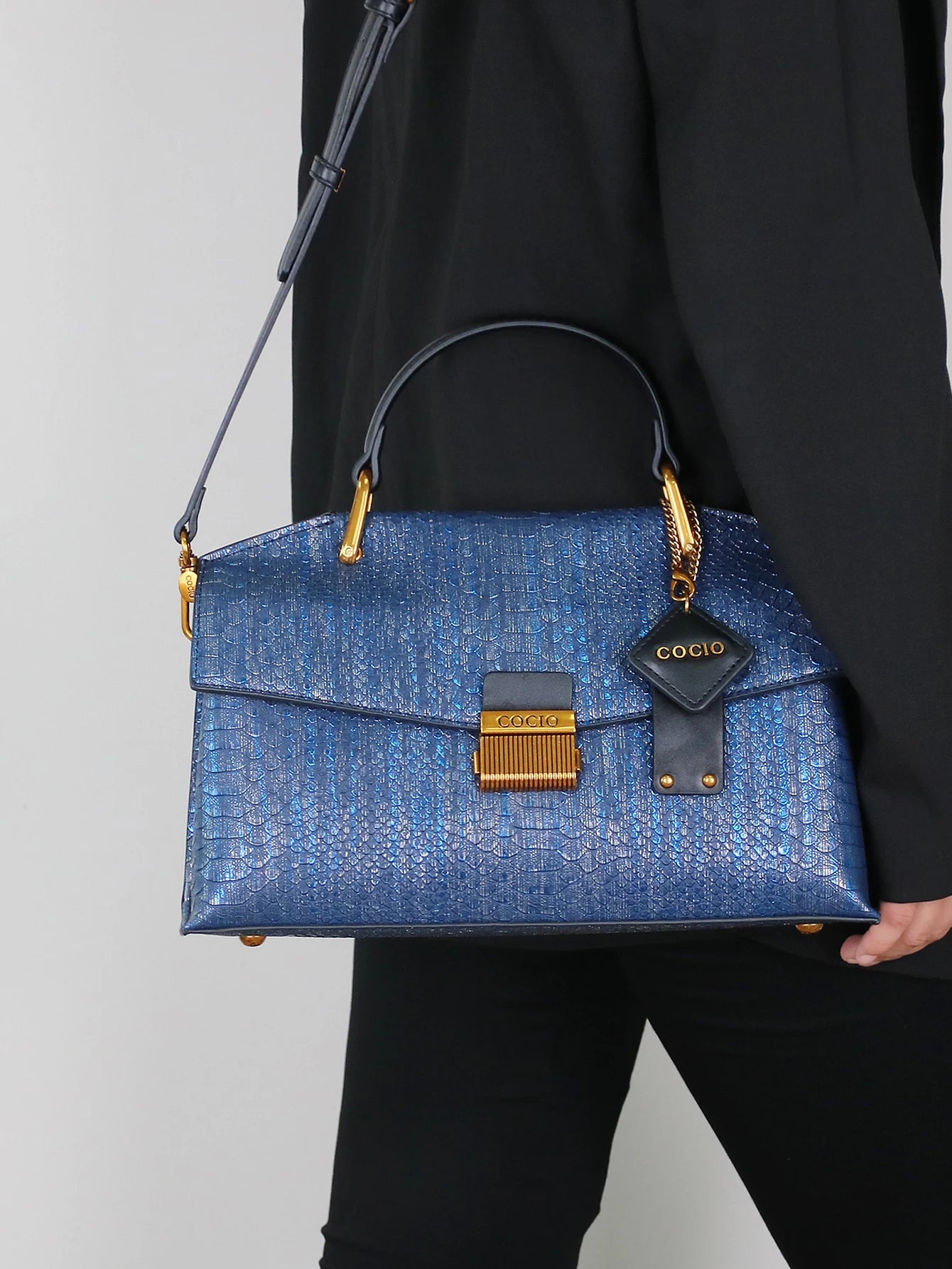 Dames Tas Boxed Platform Slangenprint 4