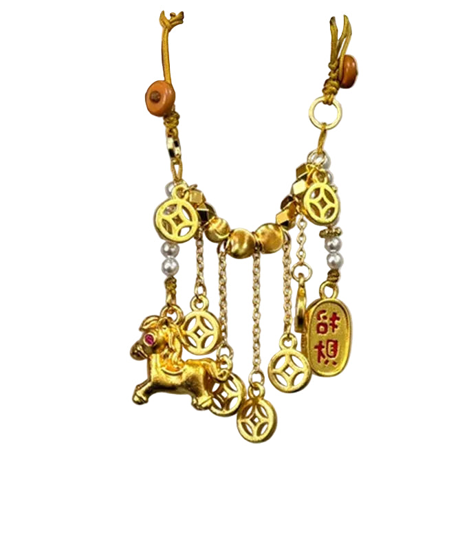 Dames Telefoonketting Met Parel En Veulen Kralen 0