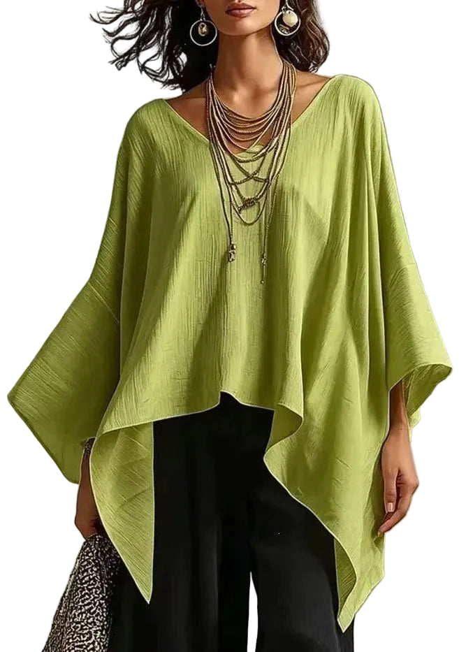 Dames Top Asymmetrisch Casual Met Vleermuismouw 0