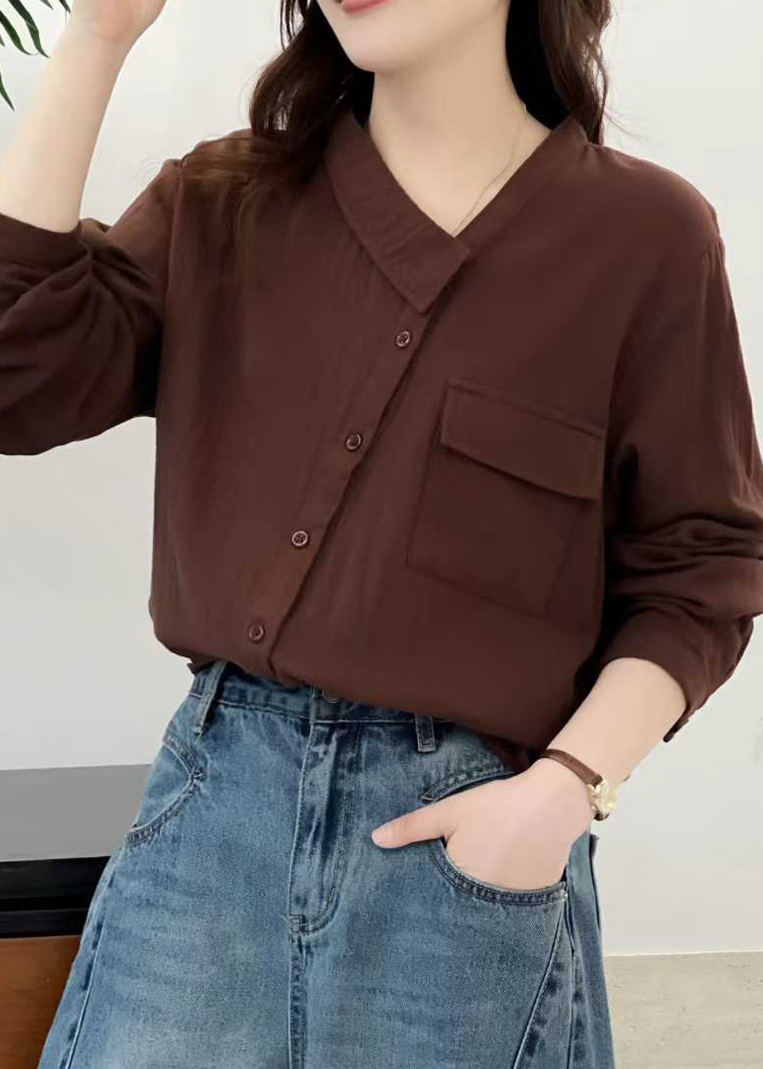 Dames Top Asymmetrisch Met Patchwork Design 4