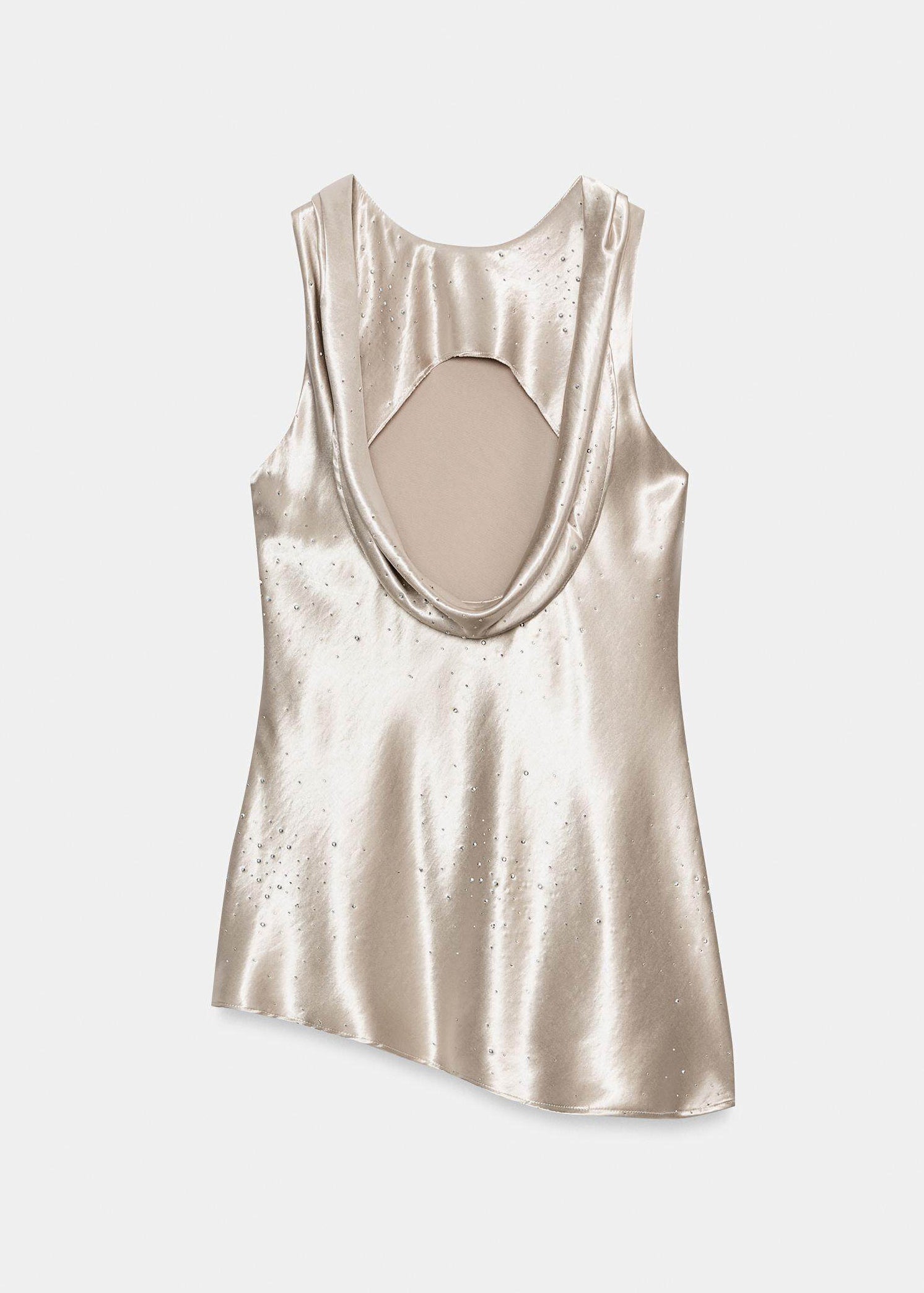 Dames Top Asymmetrisch Patchwork Mouwloos 3
