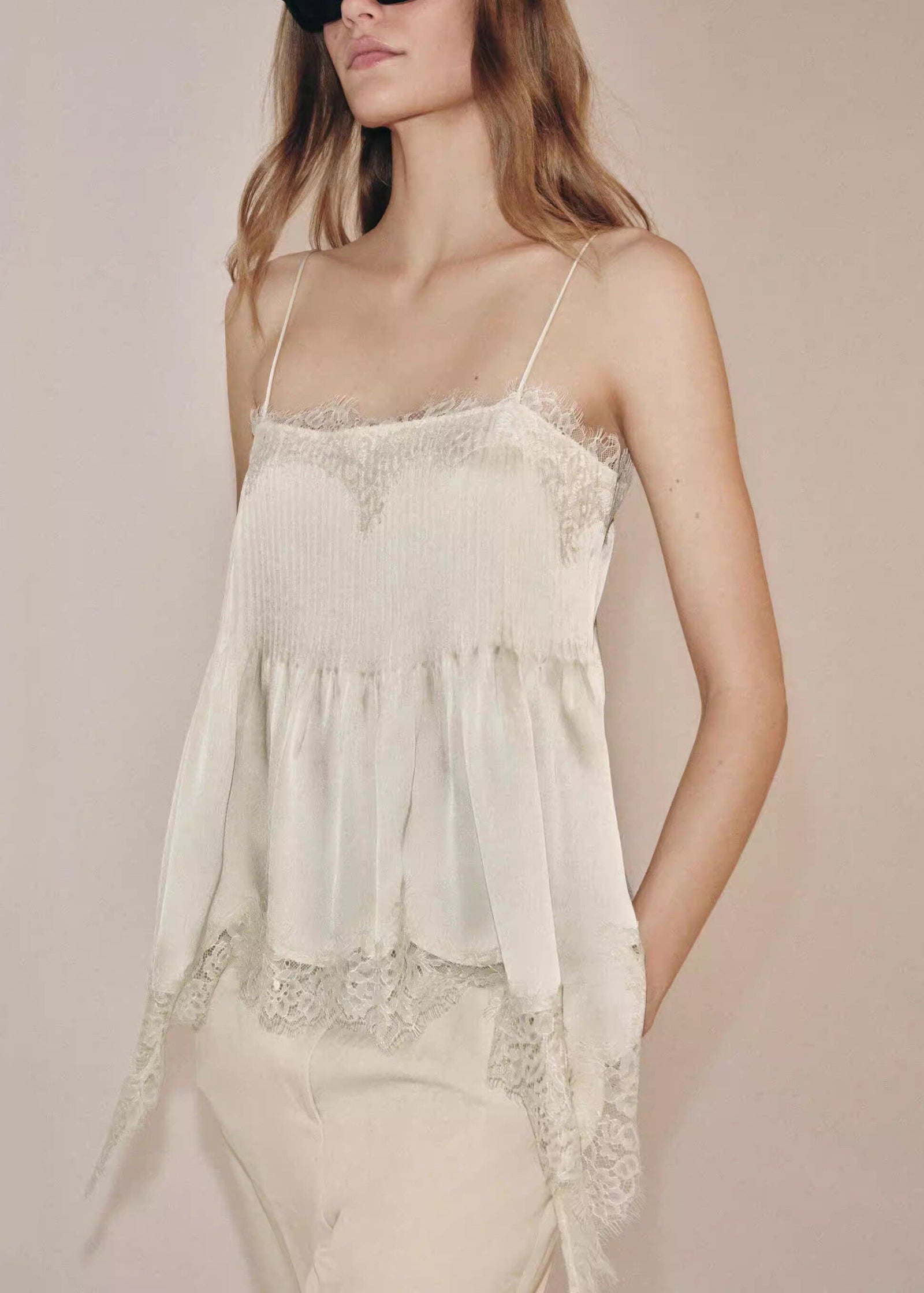 Dames Top Asymmetrisch Patchwork Zonder Mouwen 1