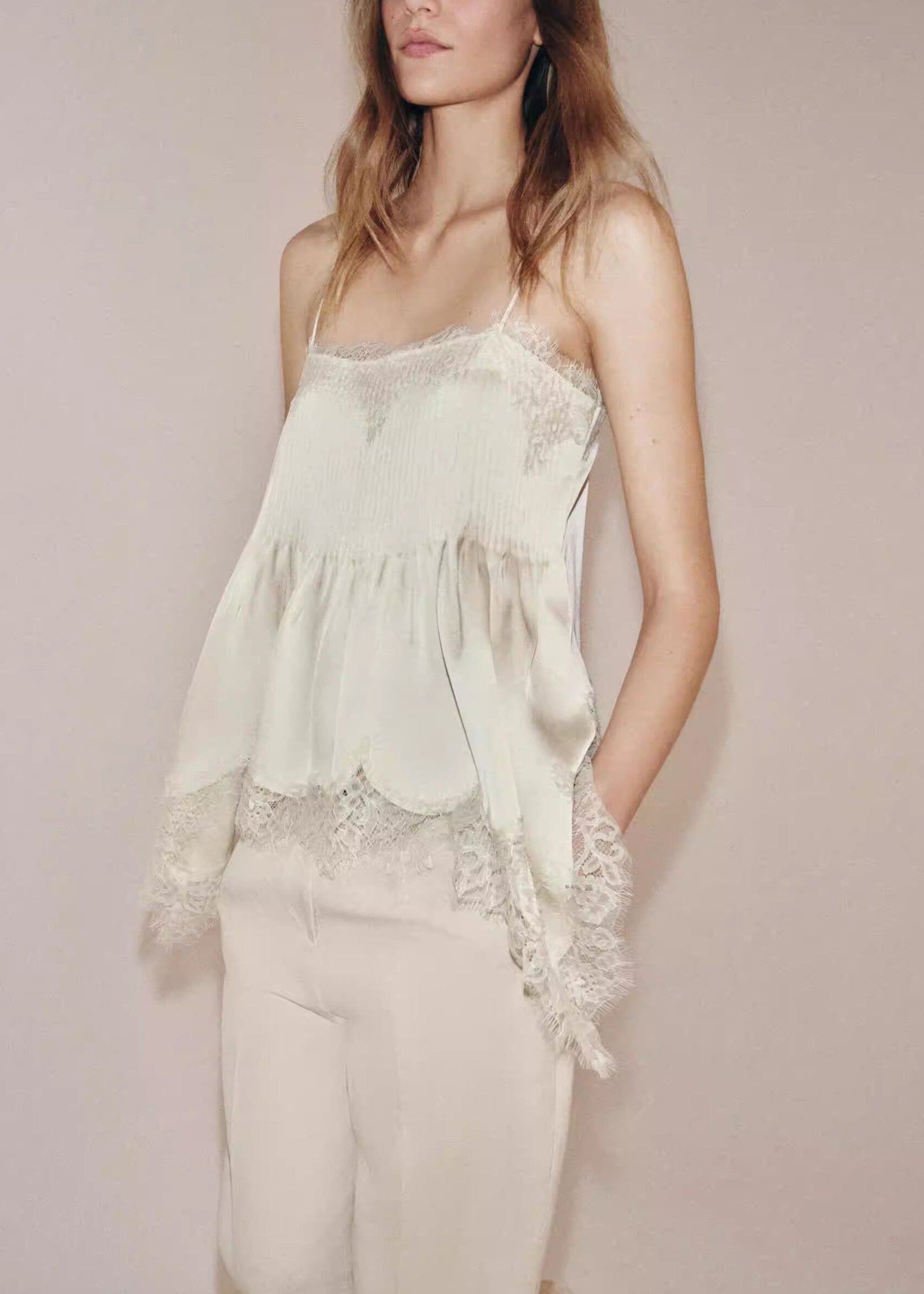 Dames Top Asymmetrisch Patchwork Zonder Mouwen 2