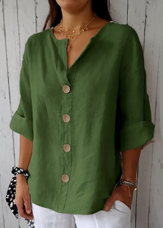 Dames Top Boho V-hals Patchwork Knoop Zomerstijl 4