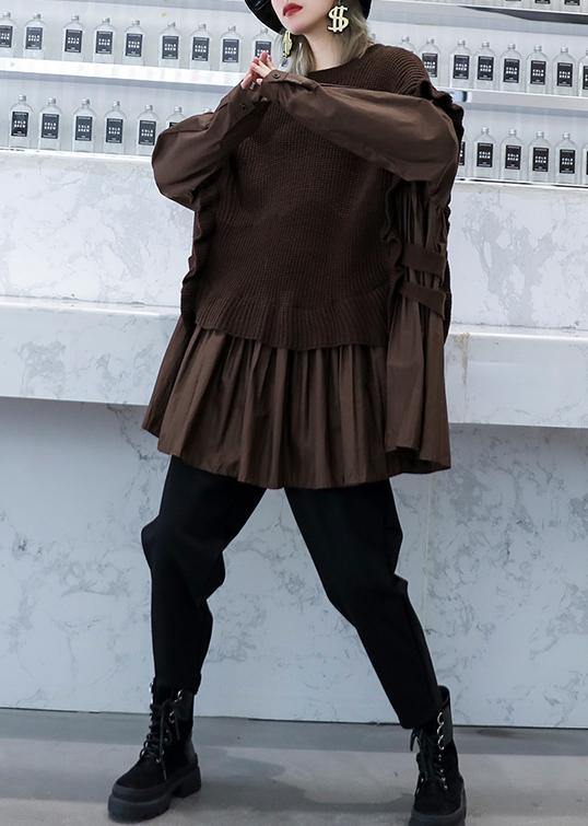 Dames Top Met Valse Tweedelige Look O-hals 1