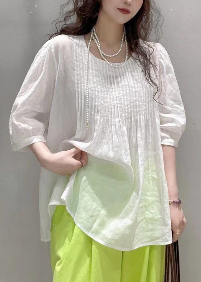 Dames Top O-hals Gerimpeld Casual Zomerstijl 2