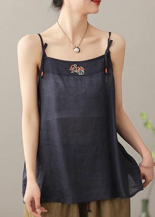 Dames Top Spaghettibandje Geborduurd Zomerstijl 3