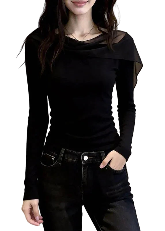 Dames Top Tule Patchwork Stijl 0