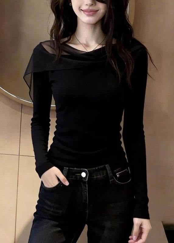 Dames Top Tule Patchwork Stijl 2