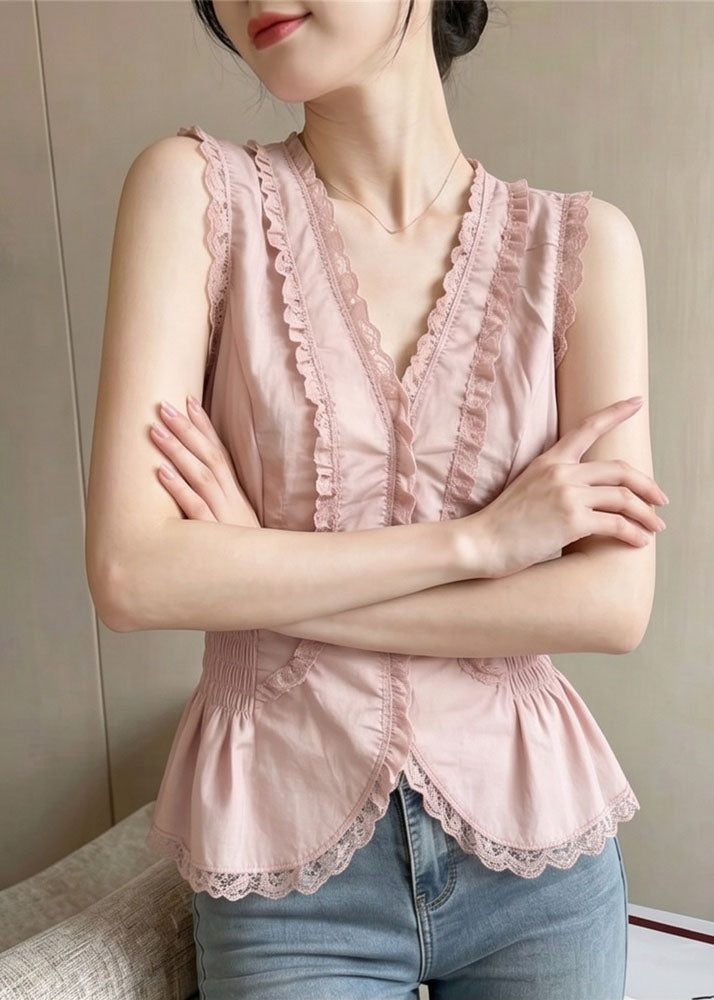Dames Top V-hals Patchwork Kant Zomerstijl 3