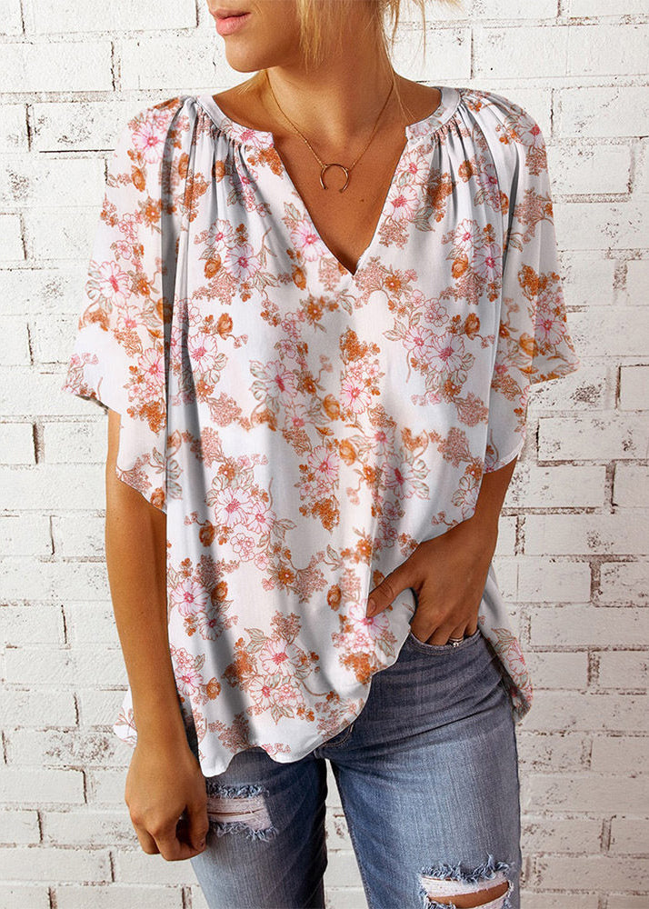 Dames Top V-hals Print Zomerstijl 2