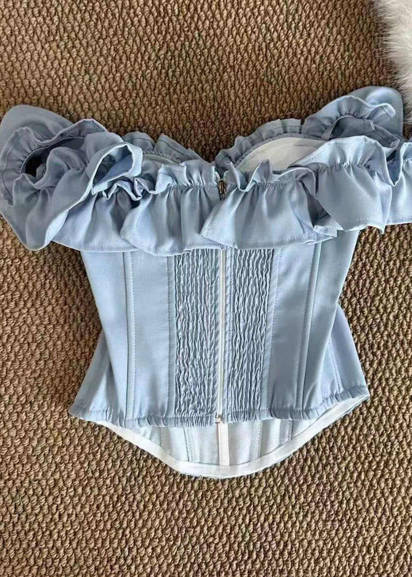 Dames Top Visgraatpatroon met Ruches voor Zomerstijl 1