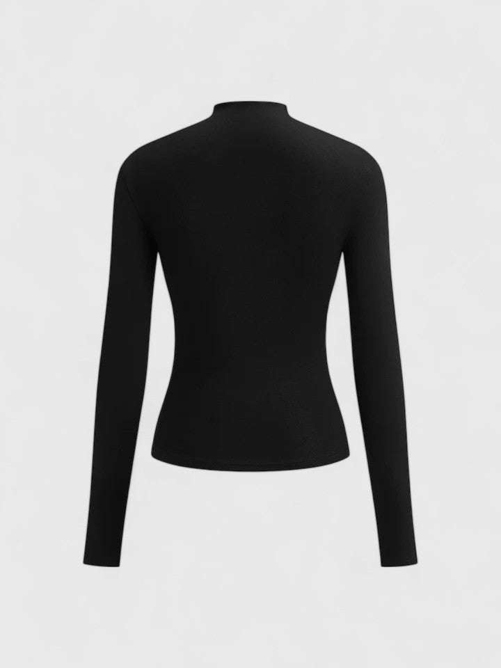 Dames Top met Geplooid Ontwerp en Opstaande Kraag 6