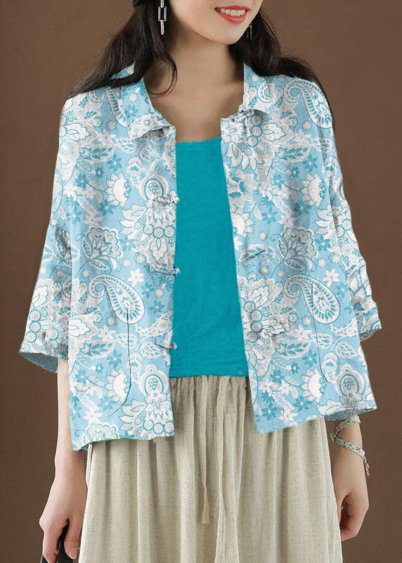 Dames Top met Peter Pan Kraag en Zakken van Linnen 13