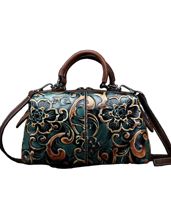 Dames Tote Handtas Vintage Groene Reliëf 0