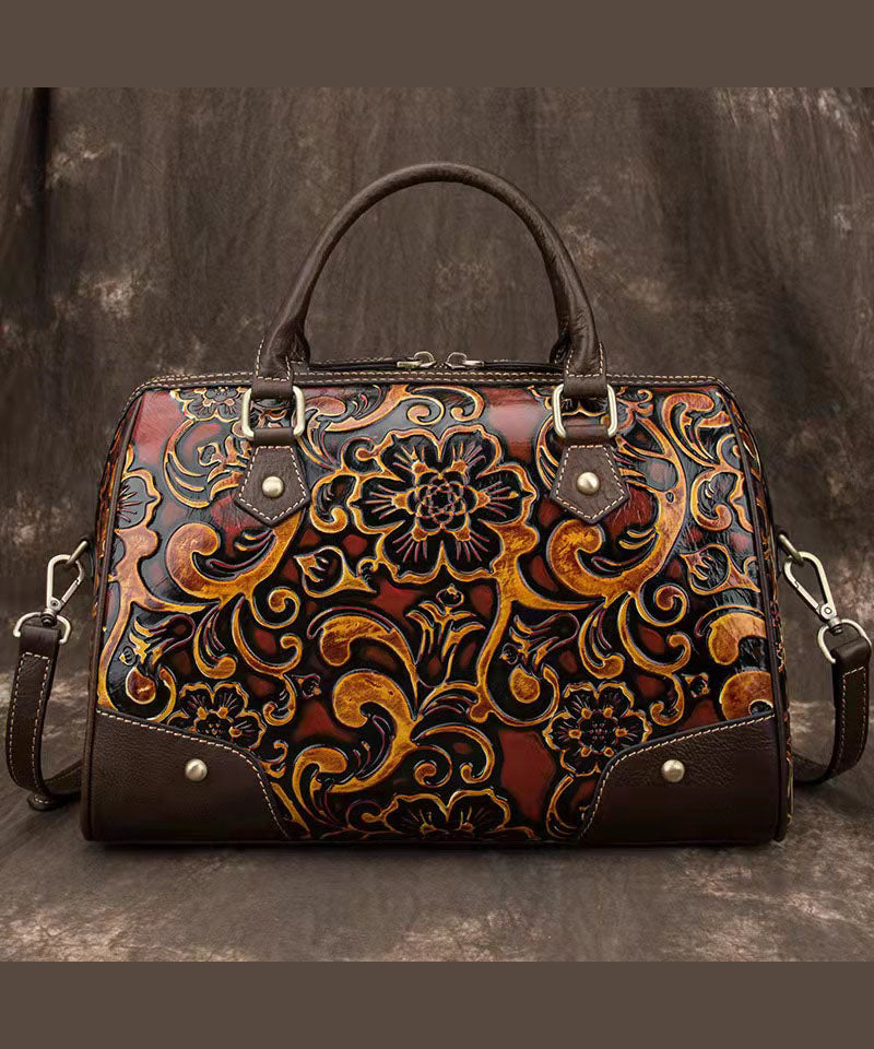 Dames Tote Handtas Vintage Groene Reliëf 2
