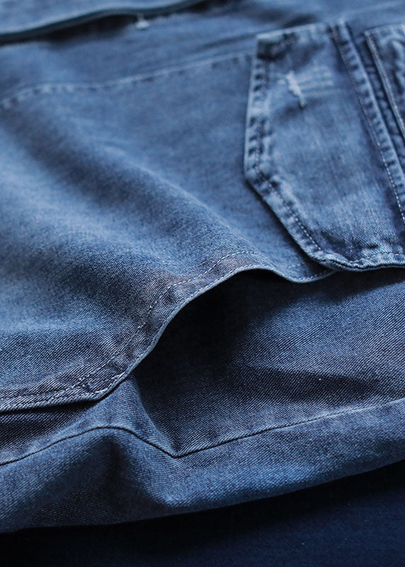 Dames Trenchcoat Denim met Knopen en Zakken voor Casual Herfststijl 4