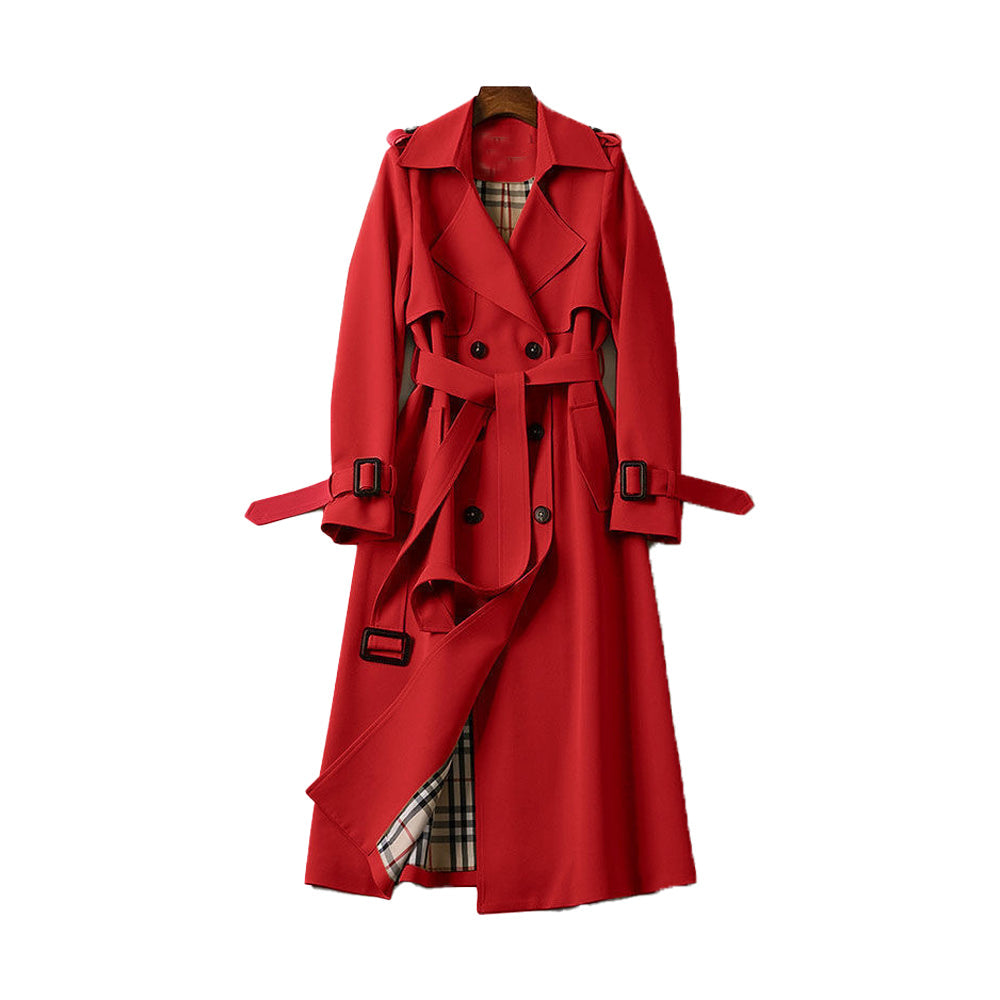 Dames Trenchcoat Dubbele Rij Knopen Luxe Stijl 5