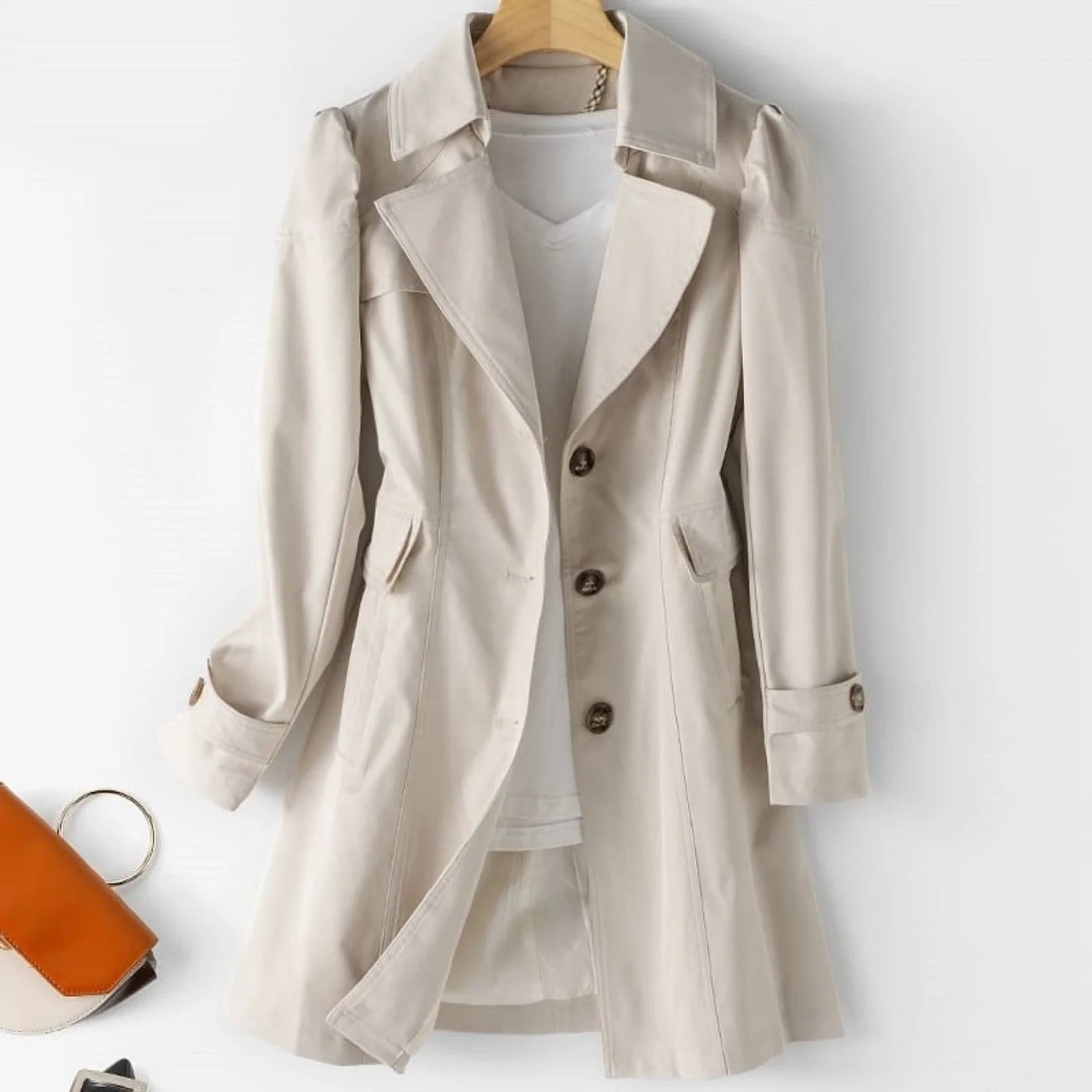 Dames Trenchcoat Waterdicht Klassiek Lange Snit 1