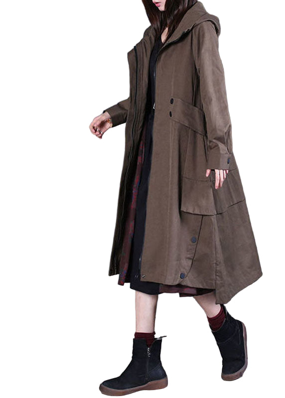 Dames Trenchcoat met Capuchon en Ritssluiting 0