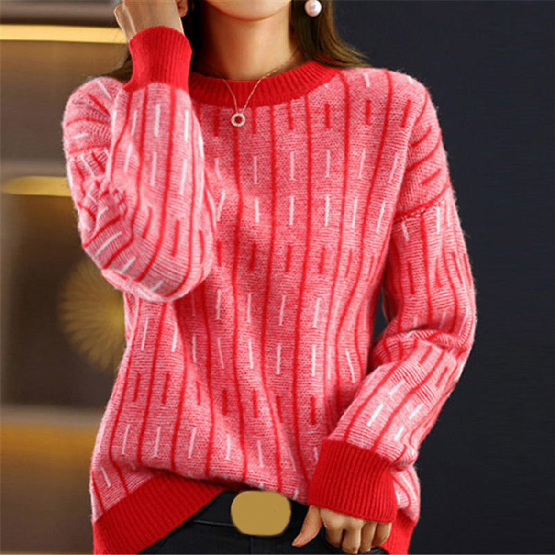 Dames Trui Geometrisch Patroon Casual 2