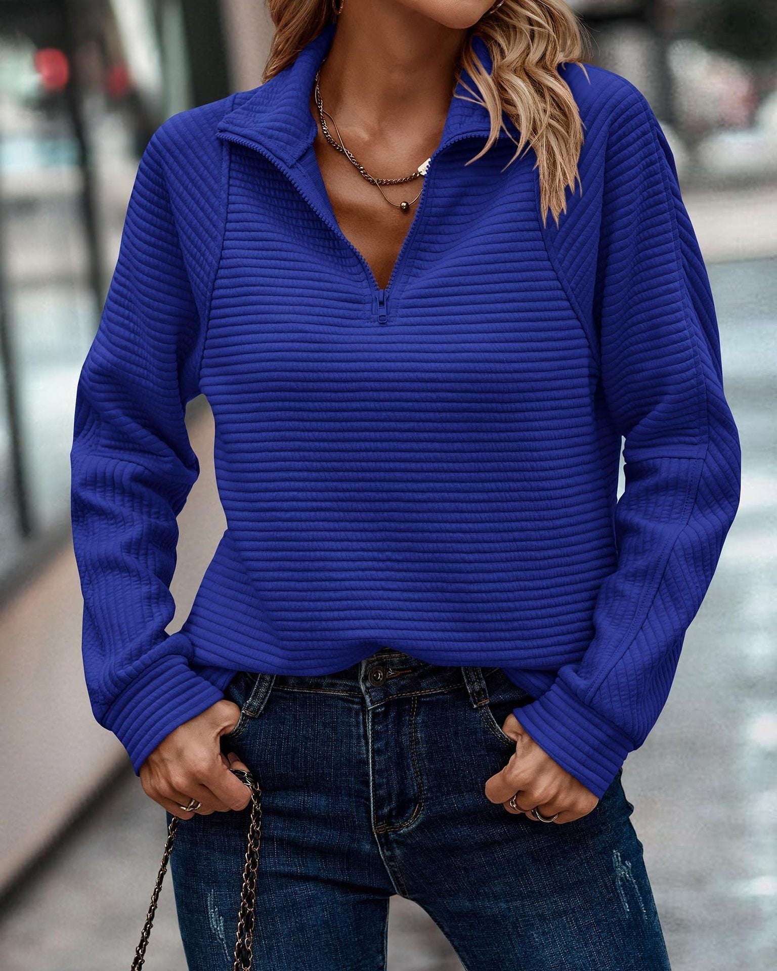 Dames Trui met Halve Ritssluiting Casual Chic 11