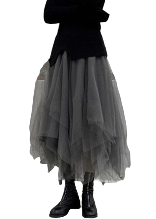 Dames Tulle Rok in Grijs met Patchwork 0