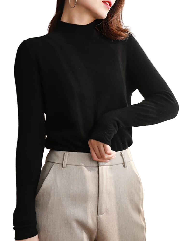 Dames Turtleneck Pullover Gebreide Trui met Lange Mouwen 2