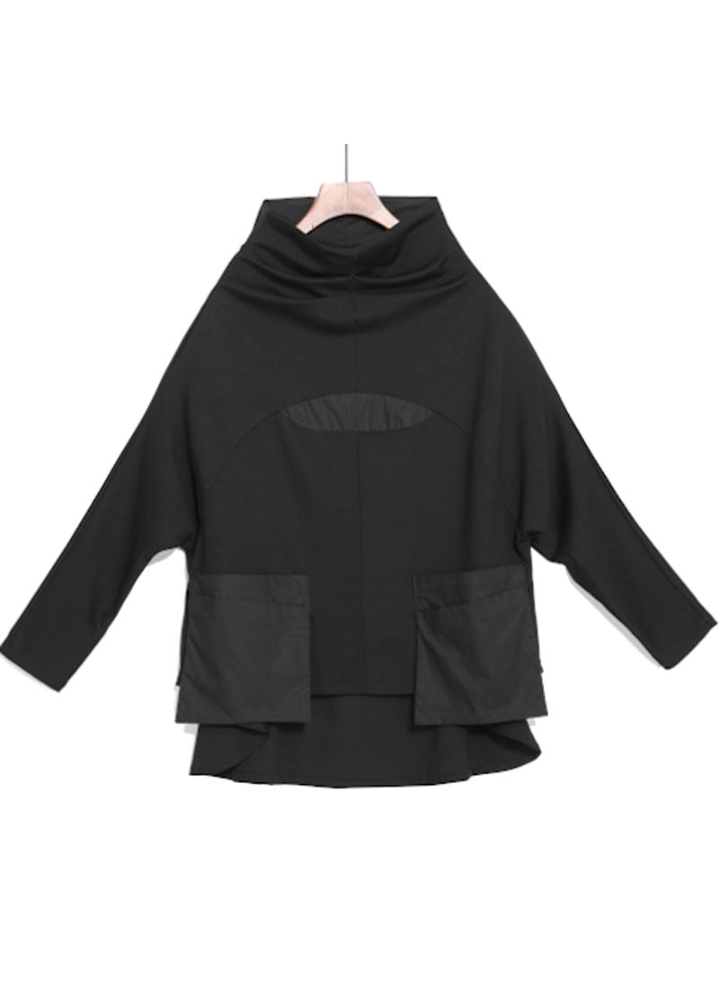 Dames Turtleneck Top met Patchwork en Zakken 4