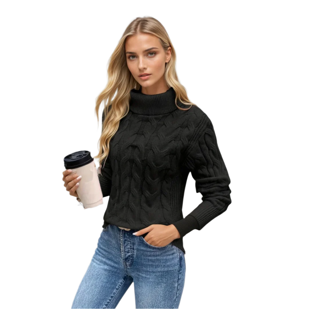 Dames Turtleneck Trui Kabelbrei Ontwerp 0