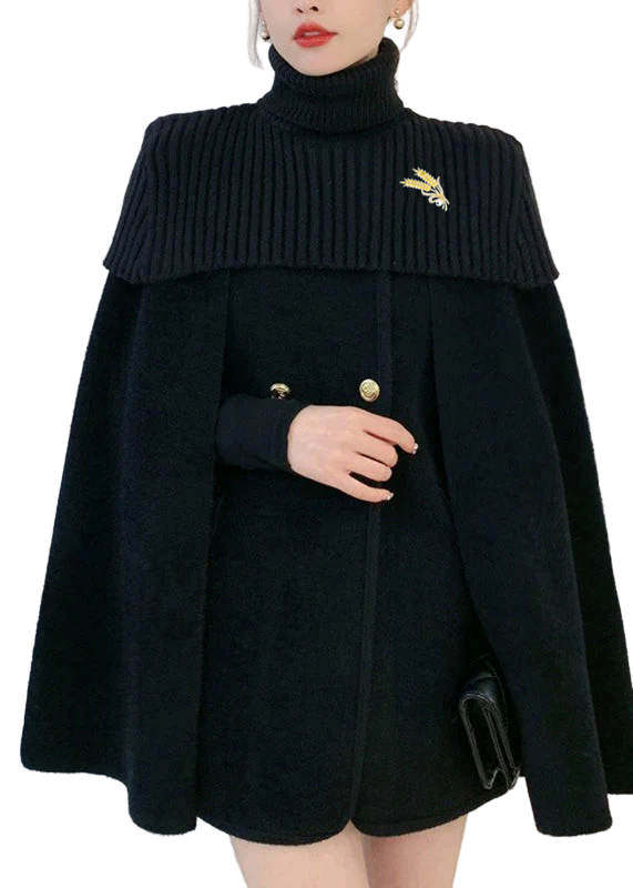 Dames Twee Delige Set Met Gebreide Cape En Wolken Coats 3