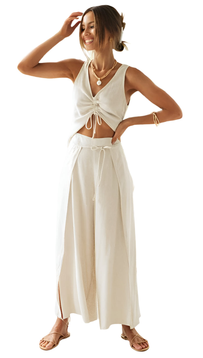 Dames Tweedelige Set Casual Ademend Materiaal V-Hals 0