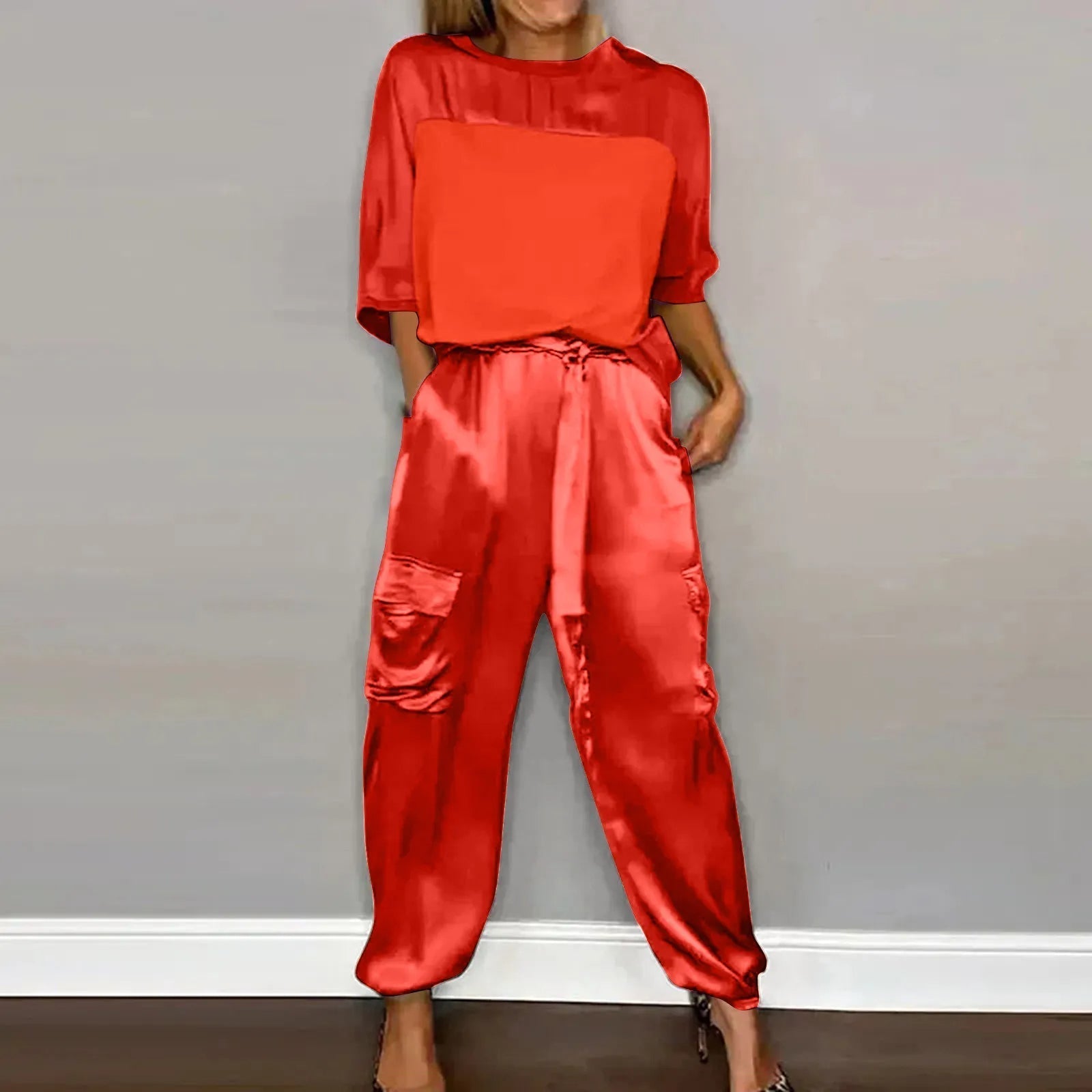 Dames Tweedelige Set Losvallende Top en Broek Comfy Style 2