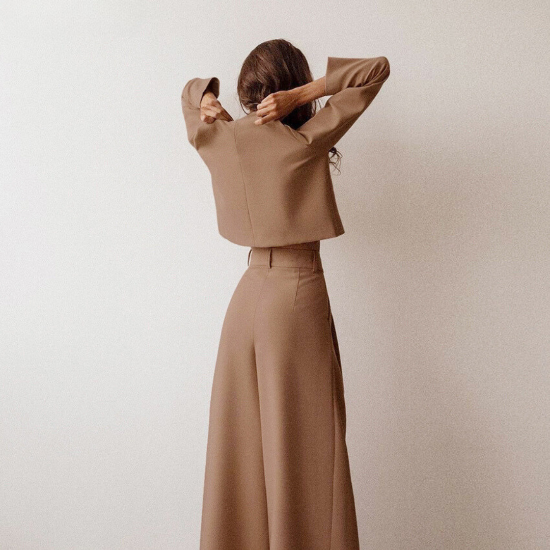 Dames Tweedelige Set Met Wijdere Broek Modern Style 3