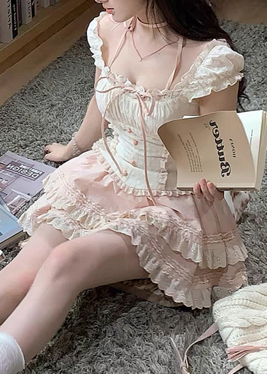 Dames Tweedelige Set Patchwork Ruches Zomerstijl 1
