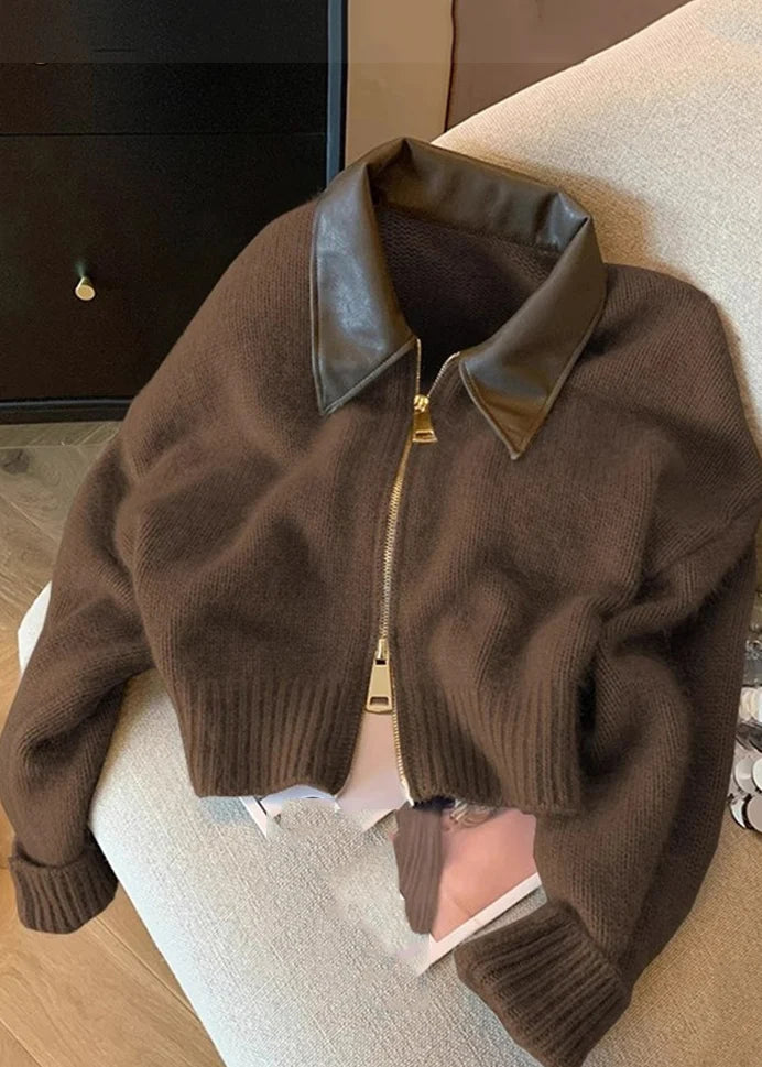 Dames Vest Casual Met Peter Pan-kraag En Ritssluiting 4