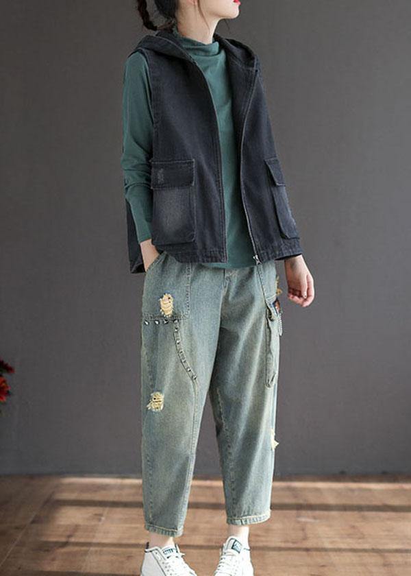 Dames Vest Mouwloos met Capuchon in Patchwork Stijl 2