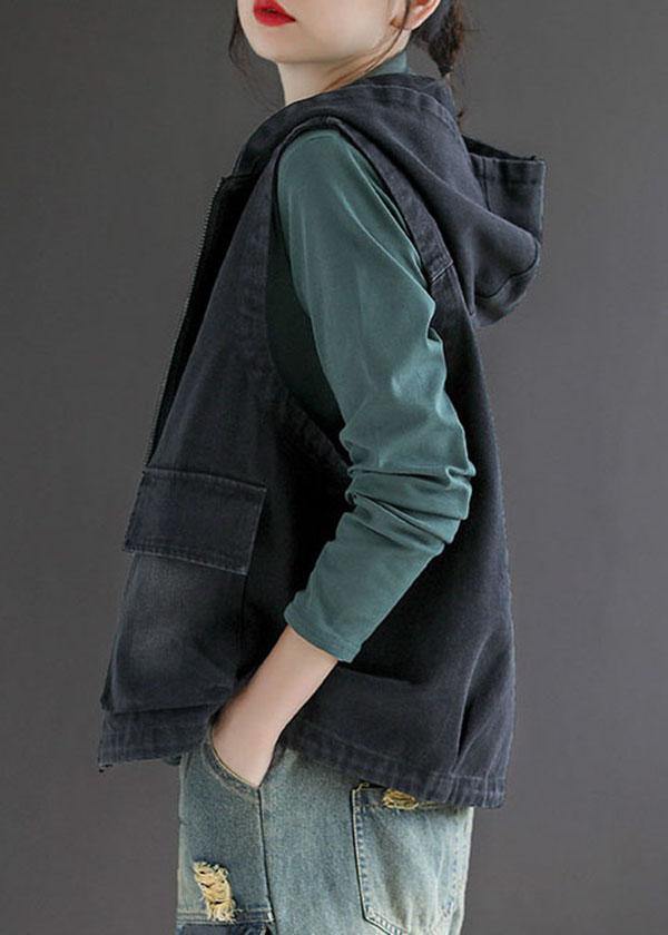 Dames Vest Mouwloos met Capuchon in Patchwork Stijl 3