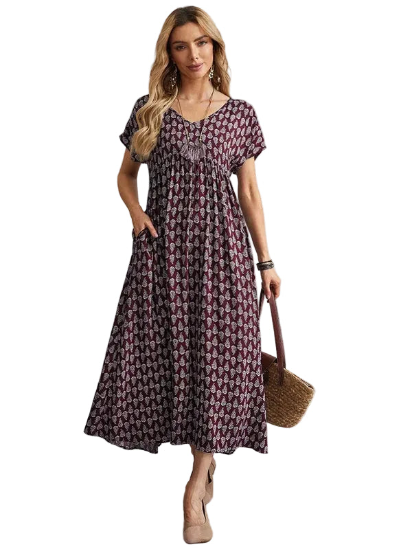 Dames Vintage Jurk met V-hals 1