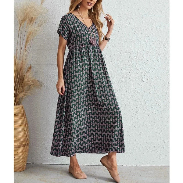 Dames Vintage Jurk met V-hals 3