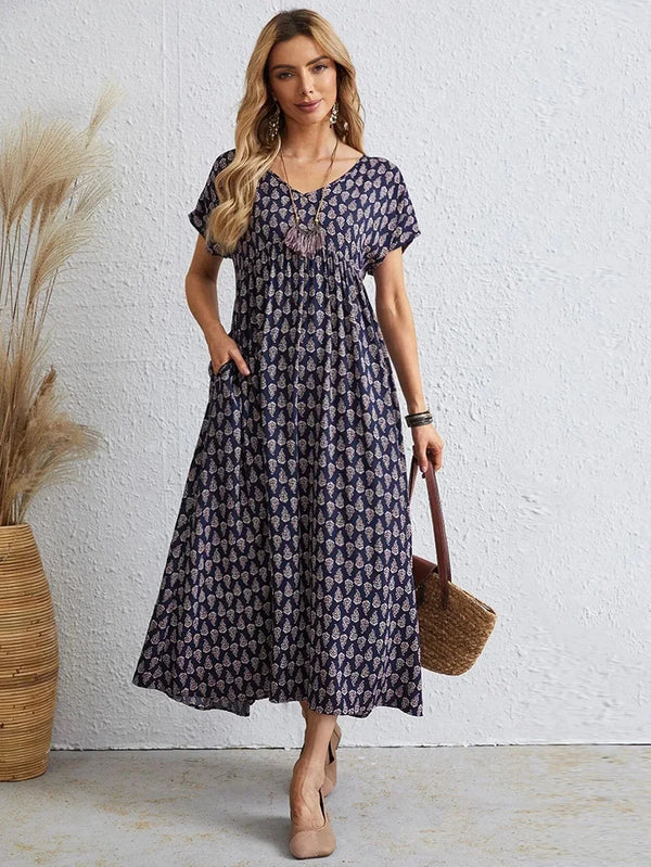 Dames Vintage Jurk met V-hals 4