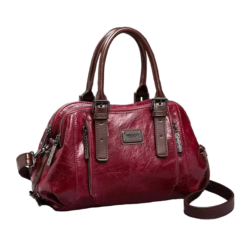 Dames Vintage Leren Tas Met Chic Ontwerp 0