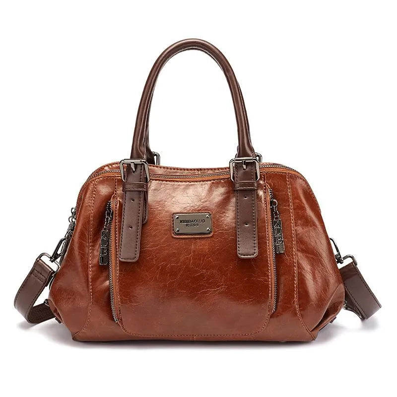 Dames Vintage Leren Tas Met Chic Ontwerp 5
