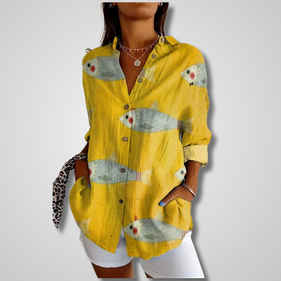 Dames Vintage Zomer Shirt Relaxed 4
