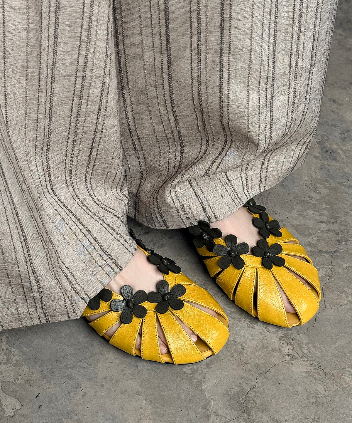 Dames Wandelsandalen Met Bloemenpatroon Gesplitst Design 0
