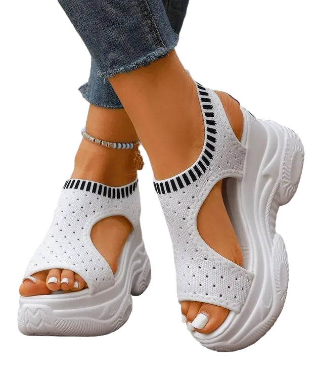 Dames Wedge Sandalen Peep Toe 0