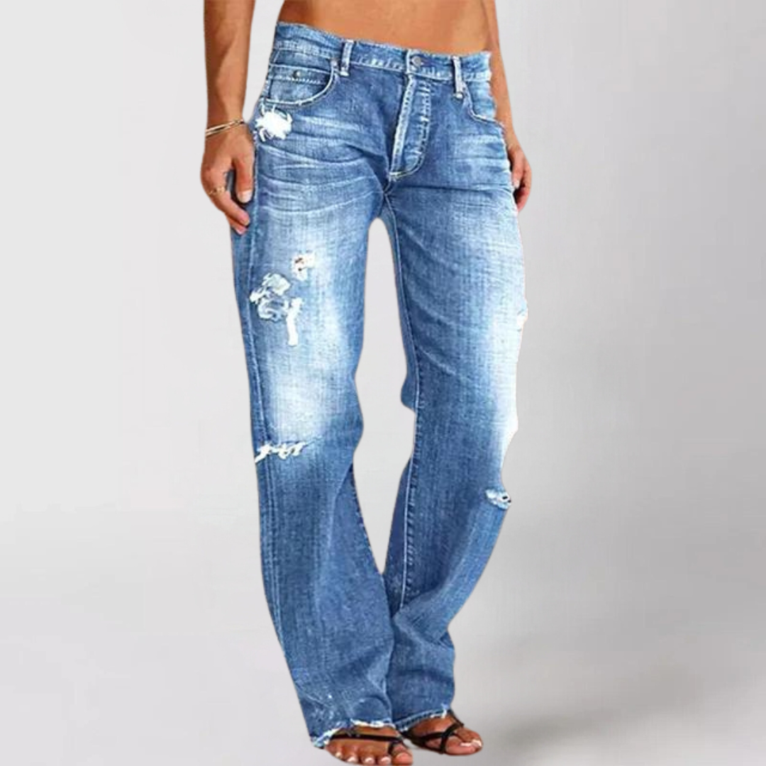 Dames Wijde Denim Jeans Casual Stijl 1
