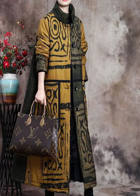 Dames Winter Parka met Opstaande Kraag en Knopen 1